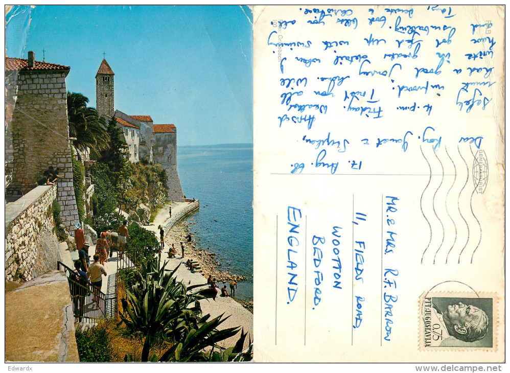 Rab, Croatia Postcard Posted 1968 Stamp - Croatia