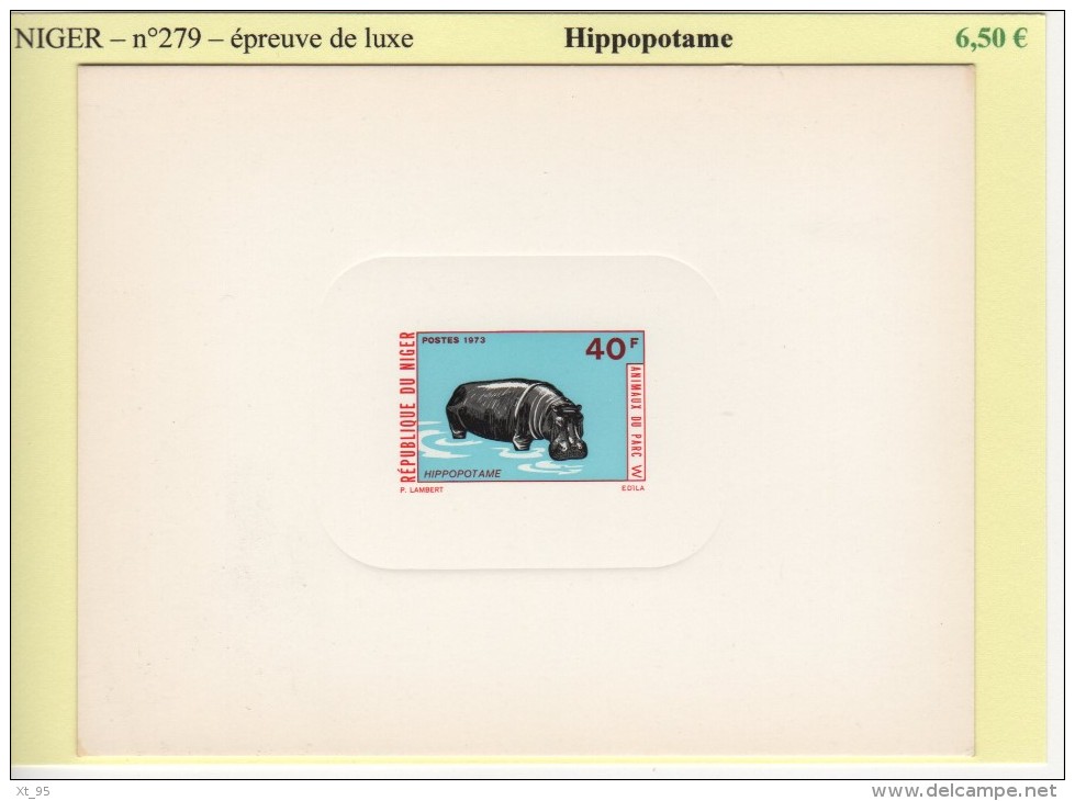 Niger - N°279 - Hippopotame - Epreuve De Luxe - Níger (1960-...)