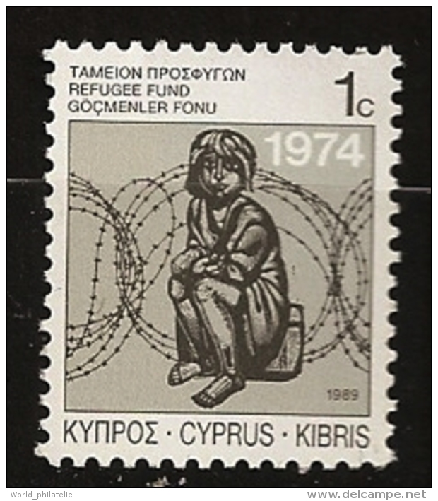 Chypre Cyprus 1989 N° 717 ** Fonds, Réfugiés, Fils Barbelés, Pauvreté, Turquie, Guerre, Cartable, Enfant, Palestine - Unused Stamps