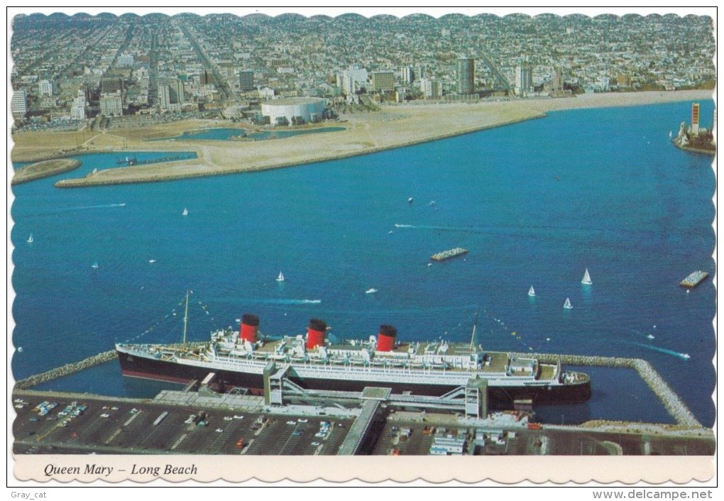Queen Mary, Long Beach, Aerial View, Unused Postcard [18817] - Long Beach