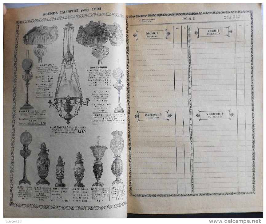 GRAND AGENDA ILLUSTRE pour l'année 1894 - GRANDS MAGASINS AU PRINTEMPS ALAIS (Gard) - Catalogue de Vente - En l'Etat