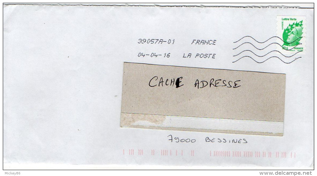 2016-tp Adhésif "Marianne De Beaujard 20g "seul Sur Lettre-cachet Nouvelle Toshiba - 1961-....