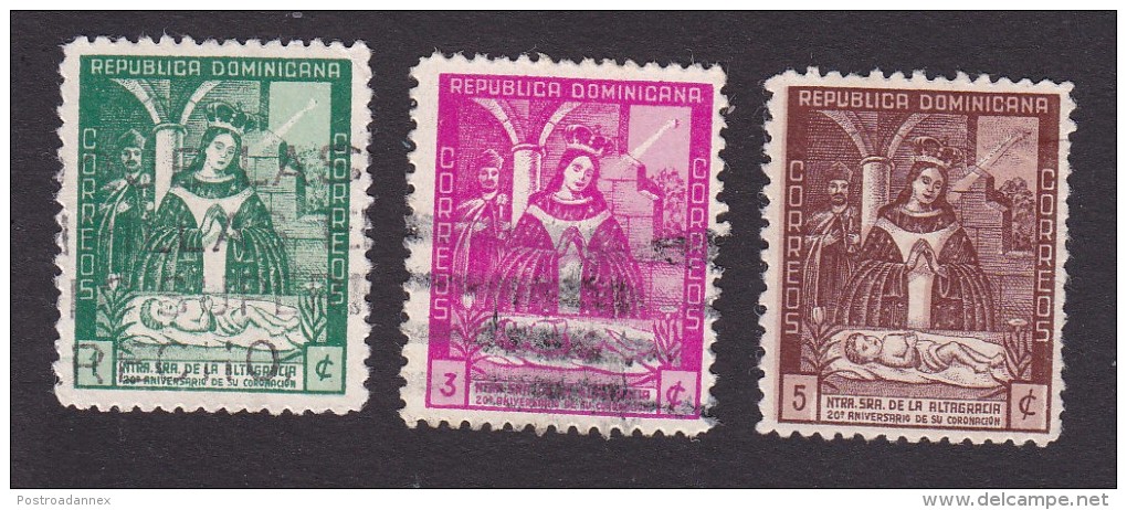 Dominican Republic, Scott #384-386, Used, Virgin Of Altagracia, Issued 1942 - Repubblica Domenicana