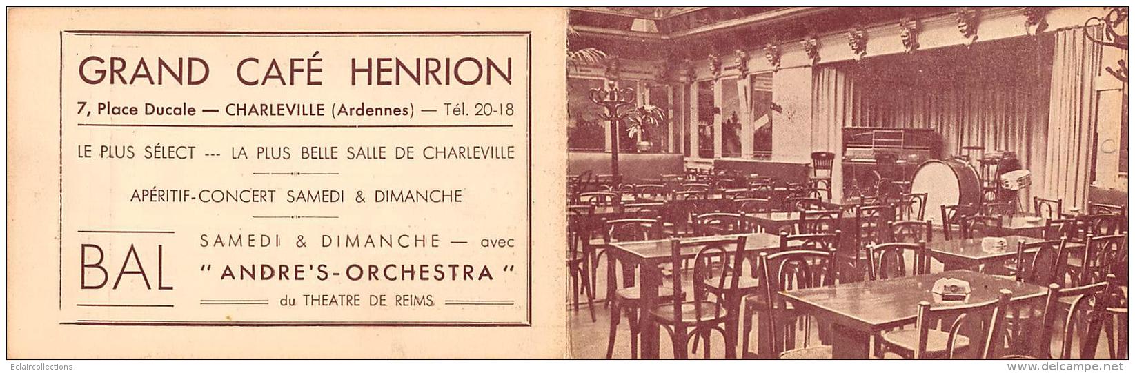 Charleville      08        Grand Café Henrionet Taverne Alsacienne  (carte Double) - Charleville