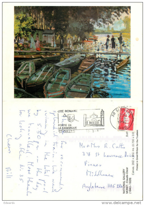 Claude Monet, Art Painting Postcard Posted 1996 Stamp - Paintings