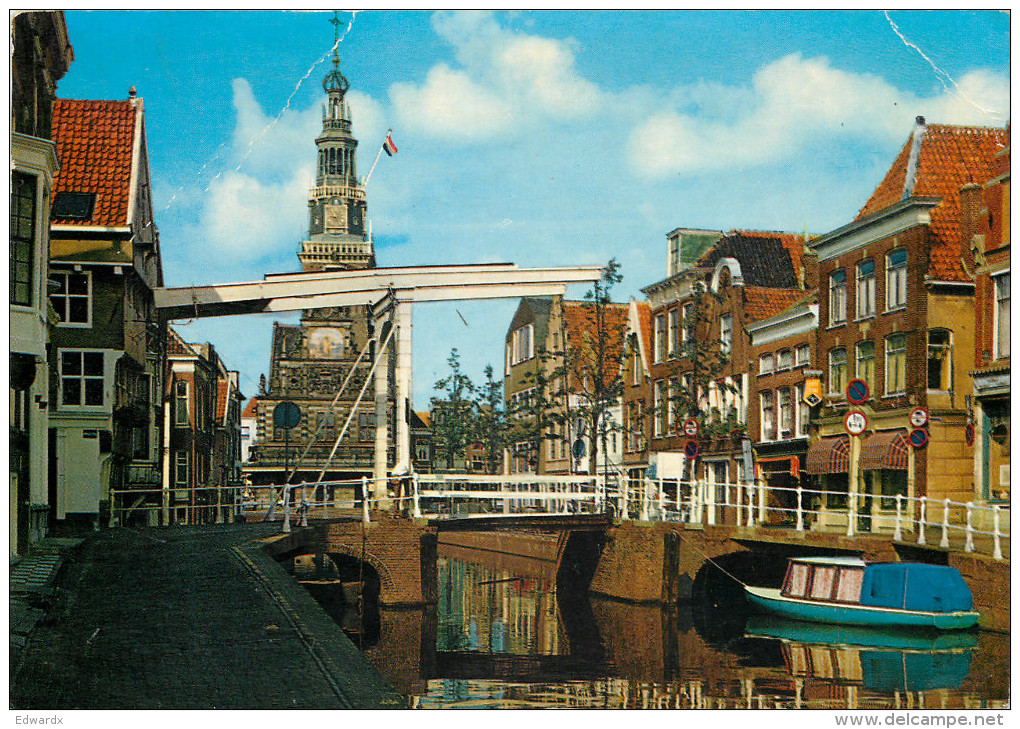 Kuipersbrug Met Waagtoren, Alkmaar, Noord-Holland, Netherlands Postcard Posted 1977 Stamp - Alkmaar