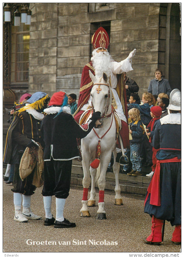 Sint Nicolaas, Father Christmas, Netherlands Postcard Posted 1990 Stamp - Otros & Sin Clasificación