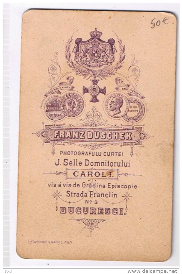 Romania - CDV - Franz Duschek *spate Mov* / Rar/ Strada Franclin Bucuresci - Old (before 1900)