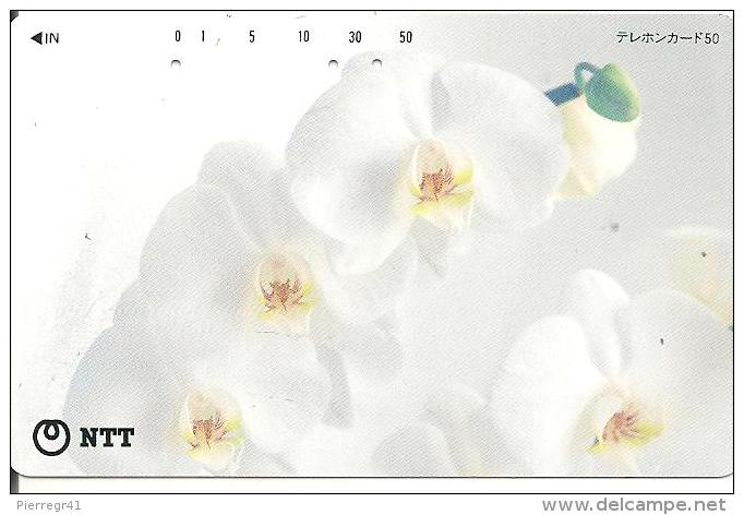 2-CARTE-MAGNETIQUE-JAPON-ORCHIDEES BLANCHES-TBE - Fleurs