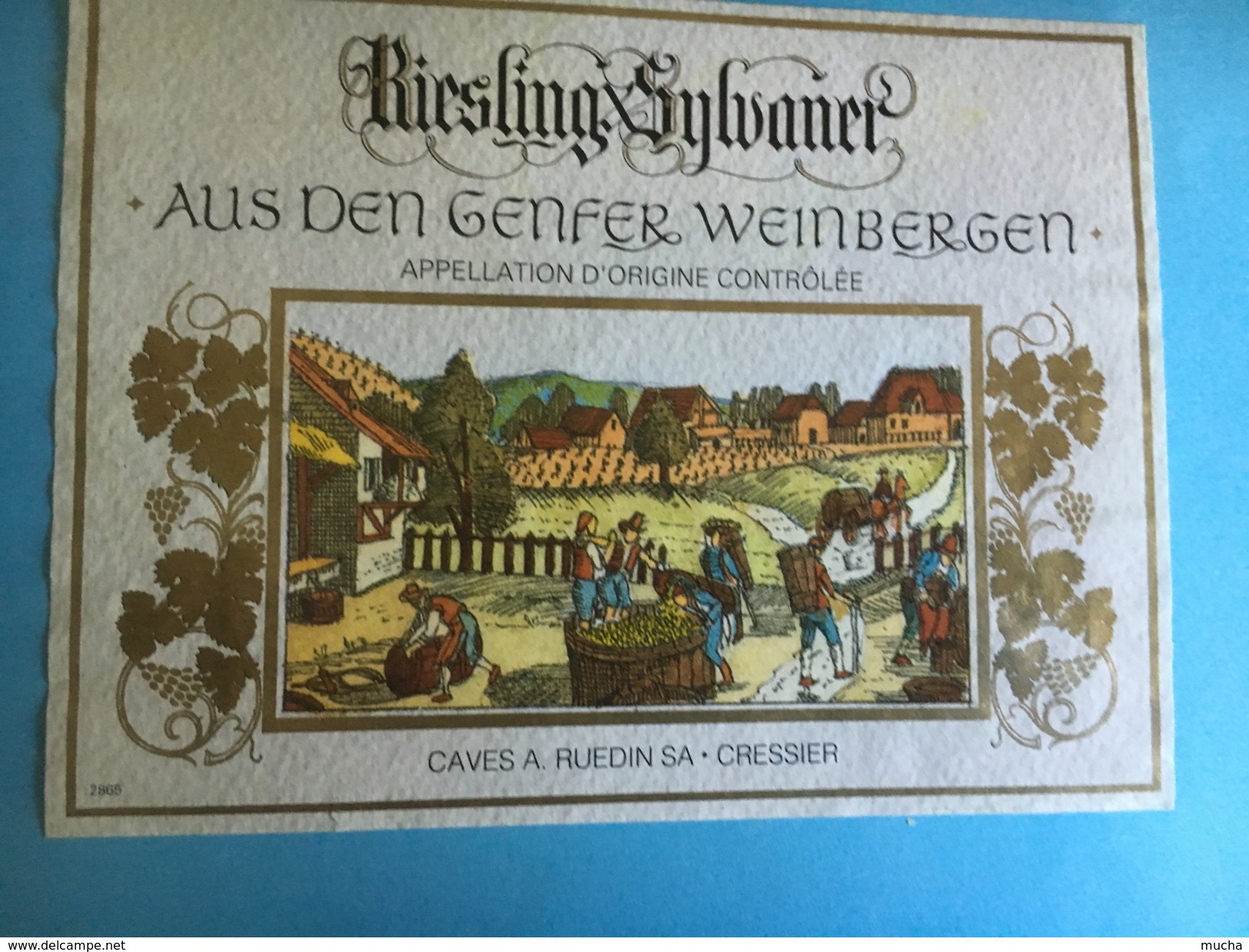 1588 - Suisse Genève Riesling Sylvaner Aus Den Genfer Weinbergen ( étiquette Pour Le Marché Suisse Alémanique) - Autres & Non Classés