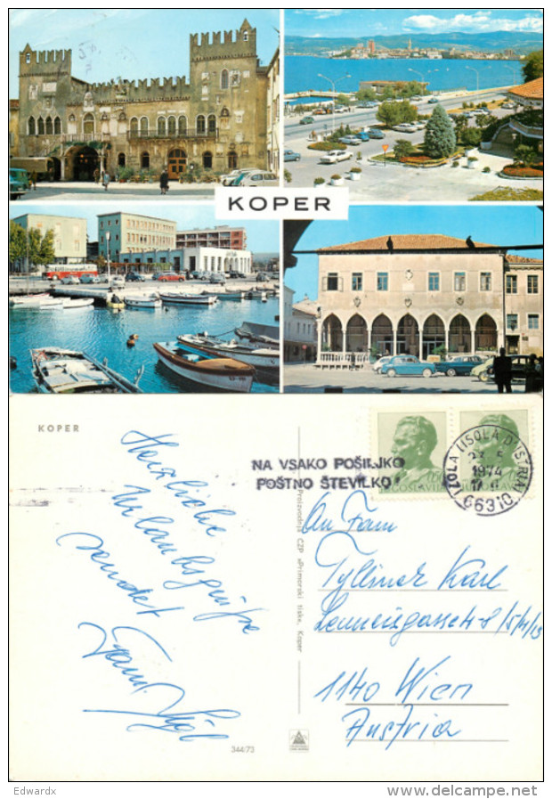 Koper, Slovenia Postcard Posted 1974 Stamp - Slovenia