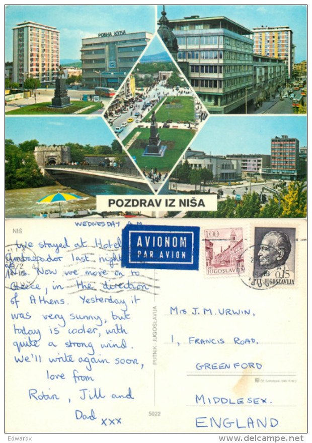 Nis, Serbia Postcard Posted 1972 Stamp - Serbien