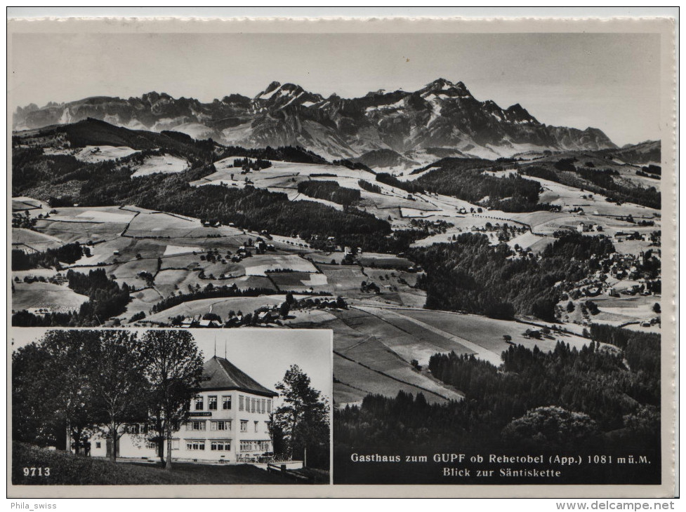 Gasthaus Zum Gupf Ob Rehetobel (App.) 1081 M.ü.M. - Blich Zur Säntiskette - Foto Gross 9713 - Rehetobel