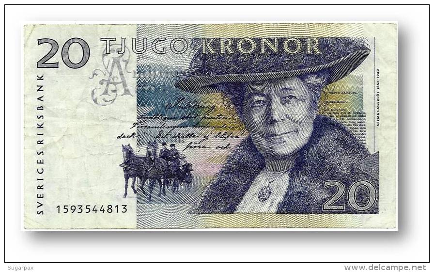 SWEDEN - 20 KRONOR - 1991 - P 61.a - ( 130 X 72 ) Mm - 2 Scans - Suecia