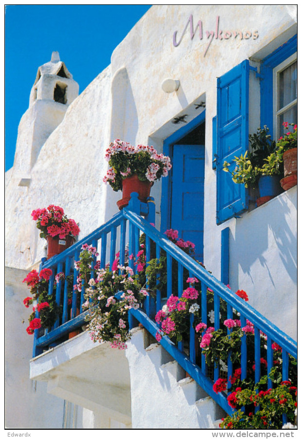 Mykonos, Greece Postcard Posted 2014 Stamp - Grèce