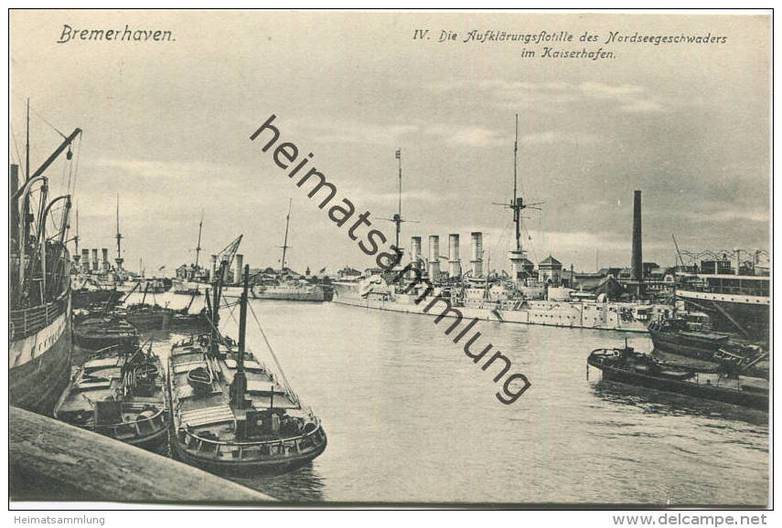Bremerhaven - Aufklärungsflotille Des Nordseegeschwaders Im Kaiserhafen - Verlag W. Sander & Sohn Geestemünde 1907 - Bremerhaven