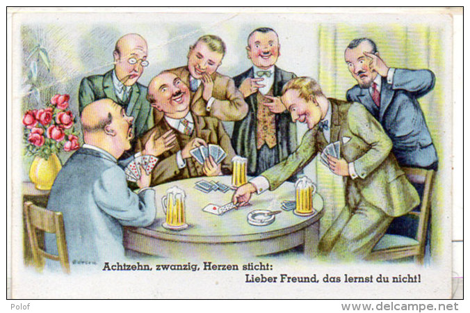 Cartes A Jouer-Parties-Illustration-Achtzehn, Zwanzig, Herzen Sticht : Lieber Freund, Das Lernst Du Nicht !.  . (89890) - Cartes à Jouer