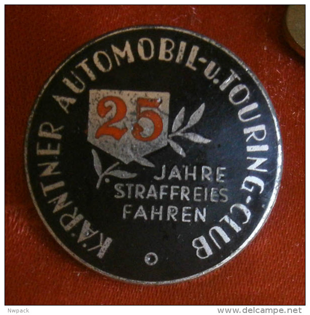 Auto,Car - Austria Kärntner Automobil Touring Club,25 Jahre Straffreies Fahrren - Enamel Badge,pin / Brooch - Abzeichen - Mercedes