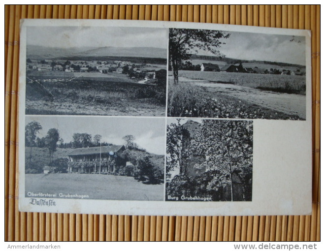 Dassensen, Einbeck, Oberförsterei, Burg Grubenhagen, Landpoststempel" Dassensen über Kreiensen" - Einbeck