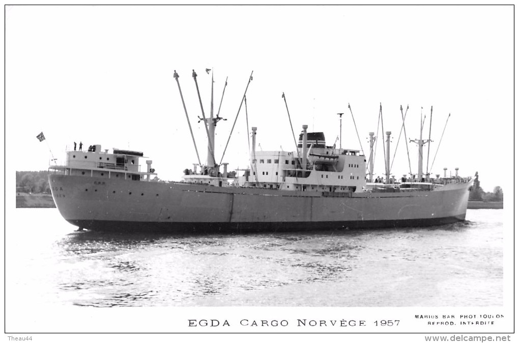 ¤¤  -  Carte-Photo Du Bateau De Commerce " EDGA " En 1957  -  Cargo De Norvège  -  ¤¤ - Tankers