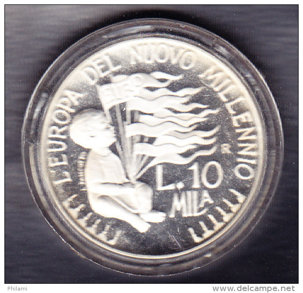 SAINT MARINO KM 387 10.000 LIRE, SILVER, PROOF. (6AB4) - Saint-Marin