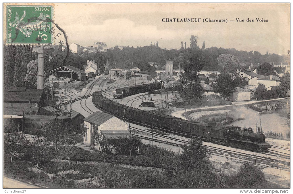 16-CHATEAUNEUF- VUE DES VOIES ( TRAIN) - Chateauneuf Sur Charente