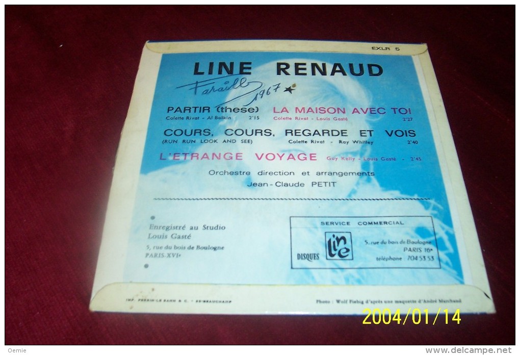 LINE RENAUD ° PARTIR  + 3 TITRES - Autógrafos