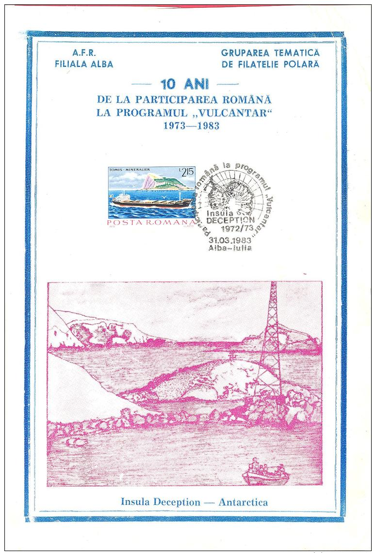 Romania  Antarcita  10 Jahre "Vulcantar" Programm  Polar Filatelie  # 281 - Philatelic Exhibitions