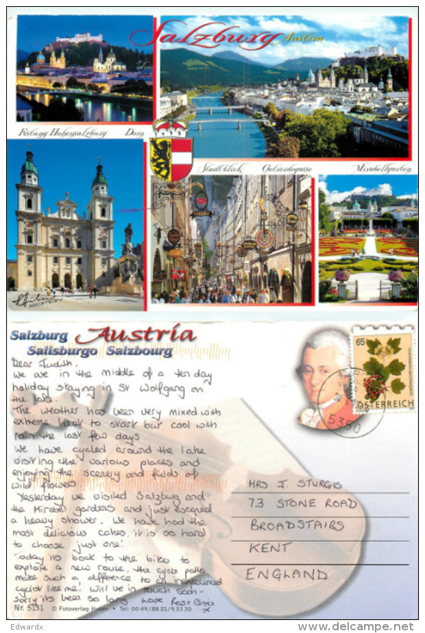 Salzburg, Austria Postcard Posted 2009 Stamp - Salzburg Stadt