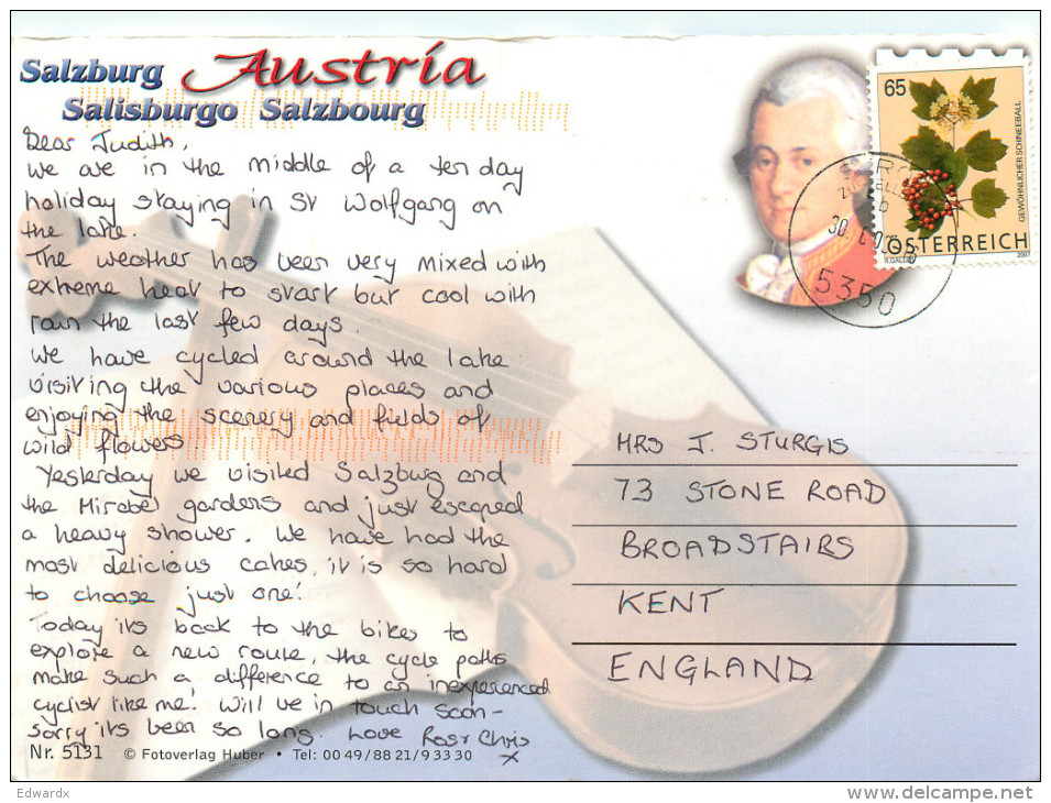 Salzburg, Austria Postcard Posted 2009 Stamp - Salzburg Stadt