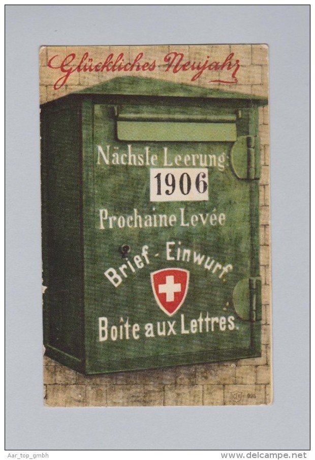 Motiv Neujahr AK 1906-01-02 Bienne Briefkasten #CTK 995 - Nouvel An