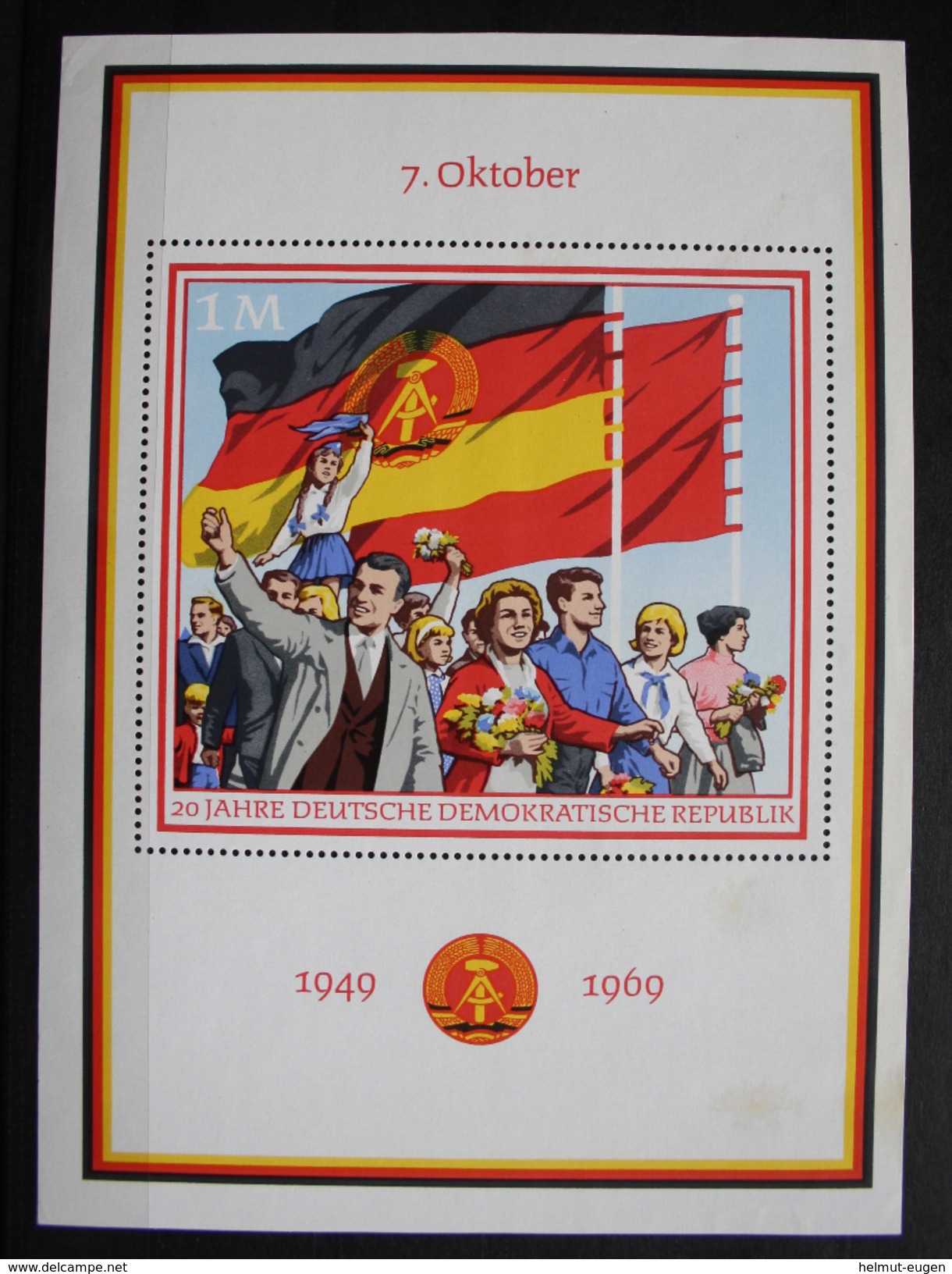MiNr. 1508 (Block 29) Deutschland Deutsche Demokratische Republik 1969, 6. Okt. Blockausgabe: 20 Jahre DDR (II).  Stauf; - 1950-1970