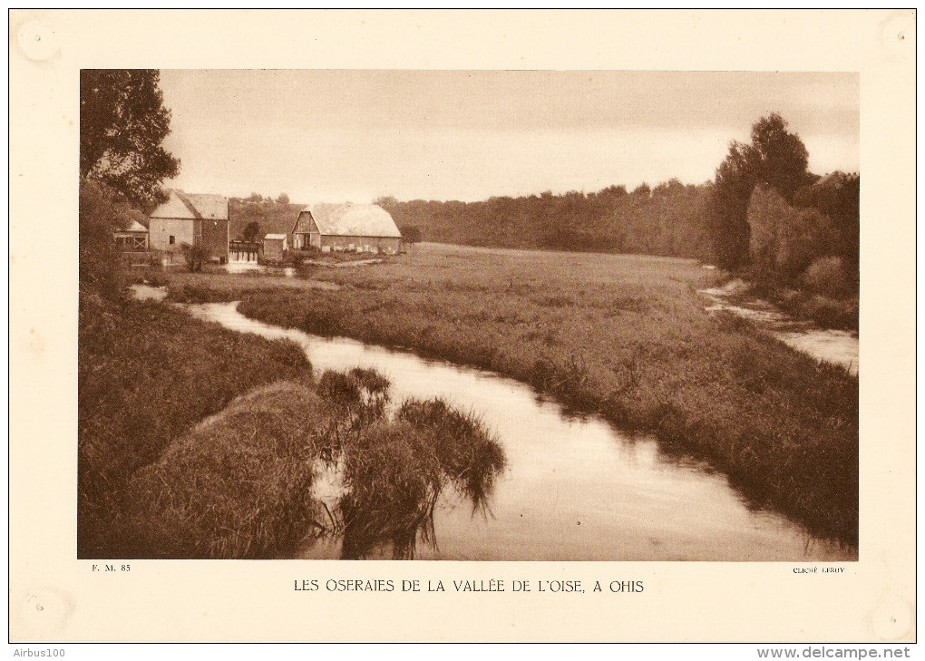 GRAVURE ILLUSTRATION LES OSERAIES DE LA VALLÉE DE L´OISE A OHIS - CLICHÉ LEROY - VOIR DESCRIPTIF - - Prenten & Gravure