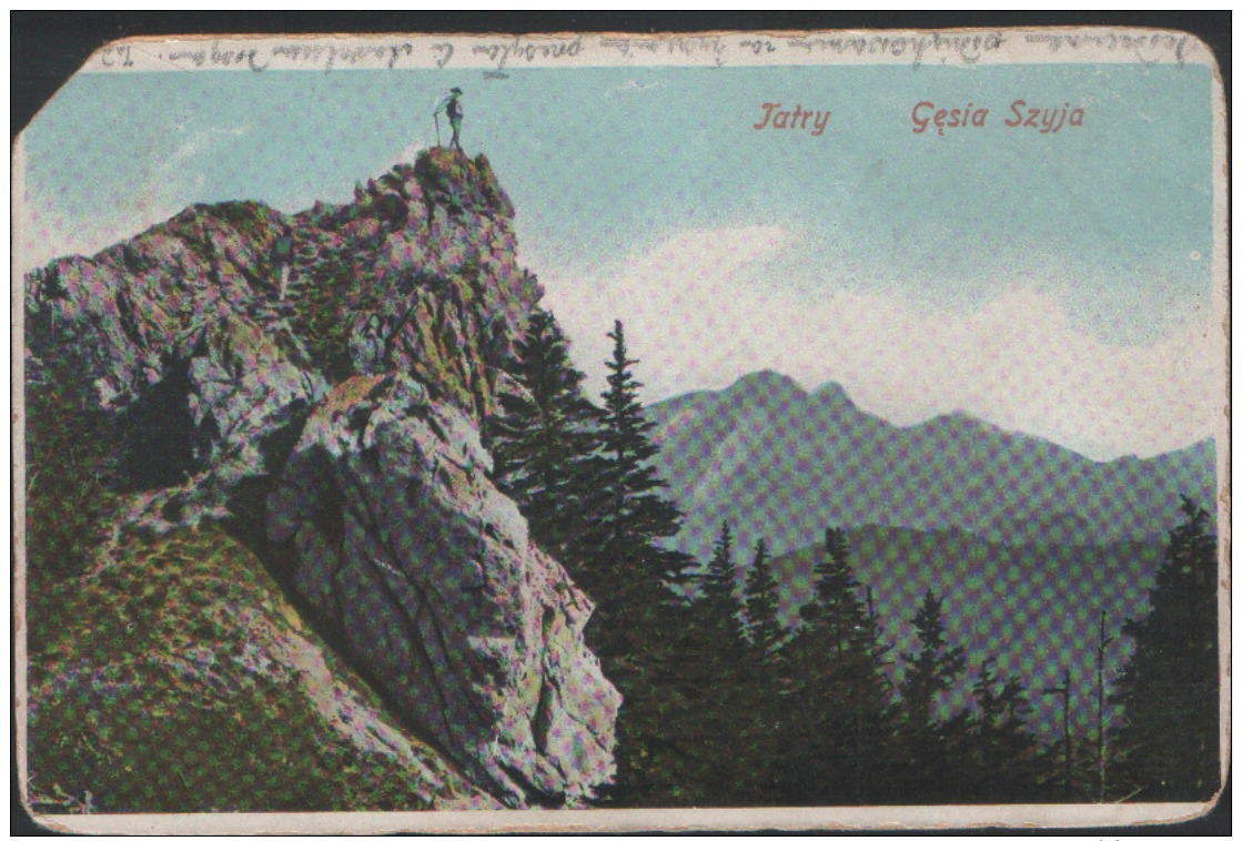 POLAND (formerly Russia) 1904 Tatry, Tatra Mts. G&#281;sia Szyja - Gooseneck. Mountaineer To Summit. Used Viewcard. LOOK - Sudeten