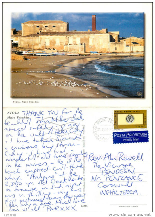 Avola, SR Siracusa, Italy Postcard Posted 2000 Stamp - Siracusa