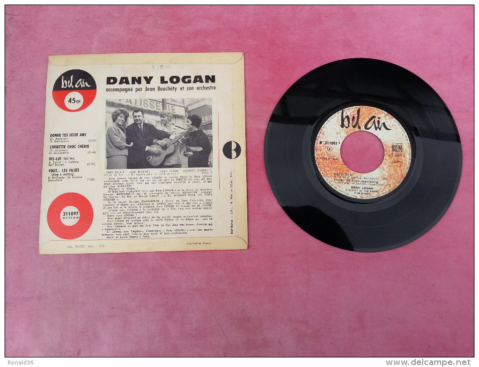 Disque 45 T Vinyle DANY LOGAN Film Suzy DELAIR Jean RICHARD Dany LOGAN Suzanne GABRIELLO - Filmmusik