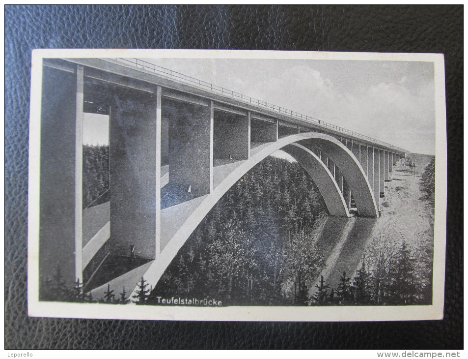 AK HERMSDORF Teufelstalbrücke Autobahn Ca.1940  // D*20984 - Hermsdorf