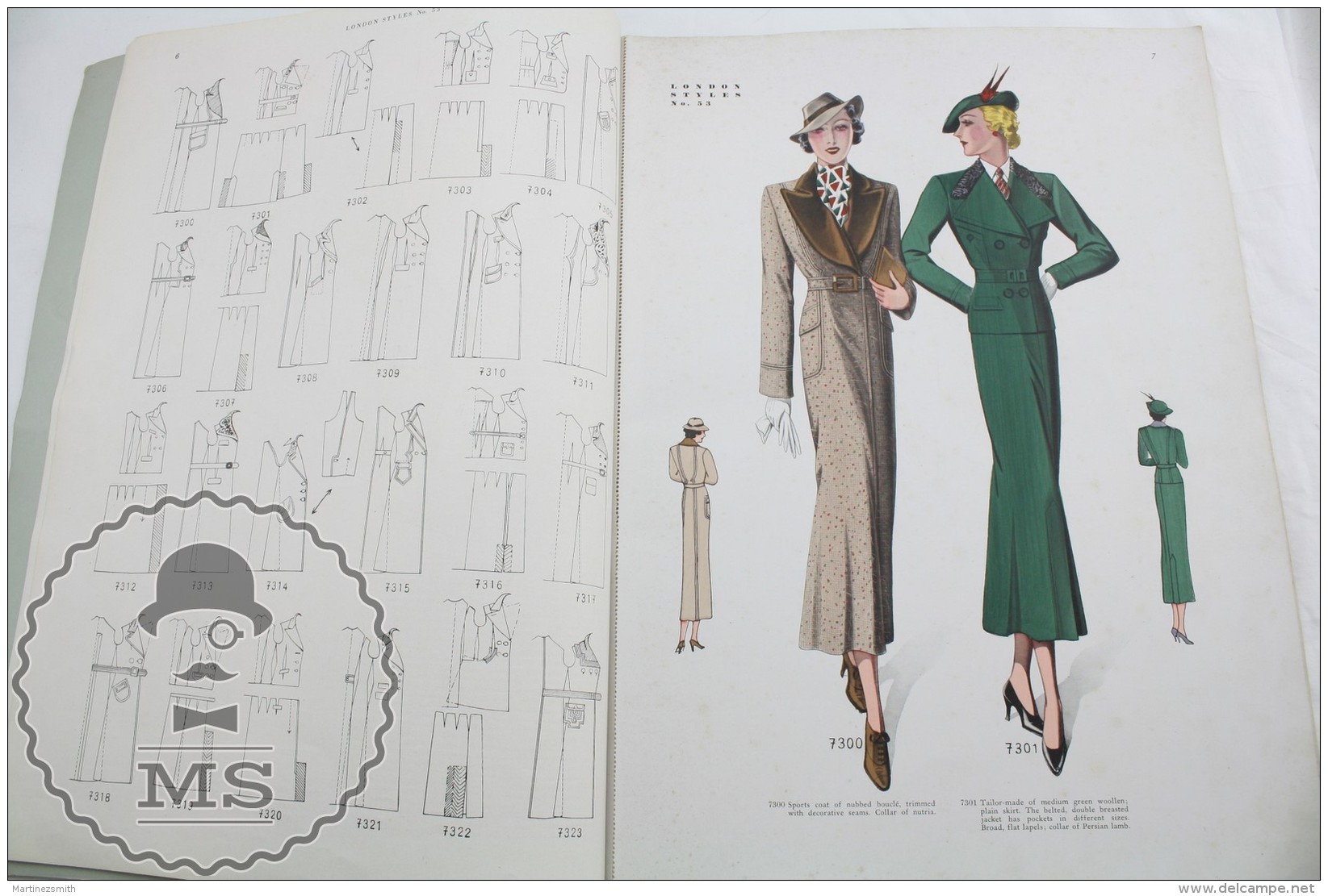 Old Magazine/ Publication London Styles - Women's Fashion Winter 1937 - Wool Vintage Coats & Costumes - Wol