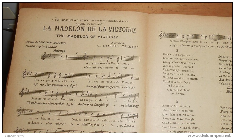 Partition Ancienne. La Madelon De La Victoire. Créé Par Maurice Chevalier Et Suzanne Valroger. 1918. - Partitions Musicales Anciennes