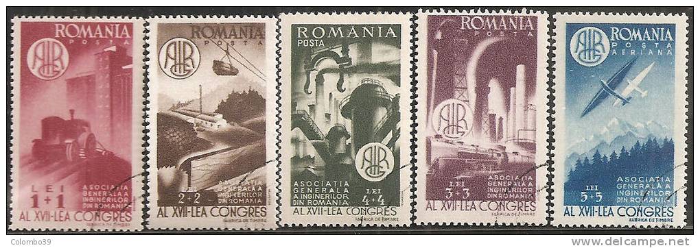 Romania 1947 Usato - Mi.1078/82  Yv.992/5+PA.43 - Usati