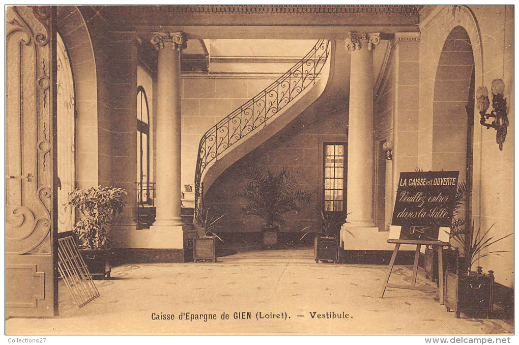 45-GIEN- CAISSE D'EPARGNE DE GIEN, VESTIBULE - Gien