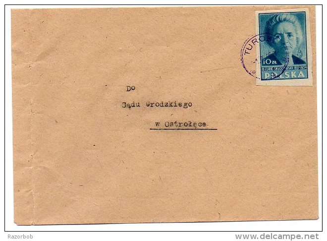 Kult091 1947  Série Culture 10zl  Marie Curie  Non Dentelé Bleu  Seul Sur Lettre - Briefe U. Dokumente