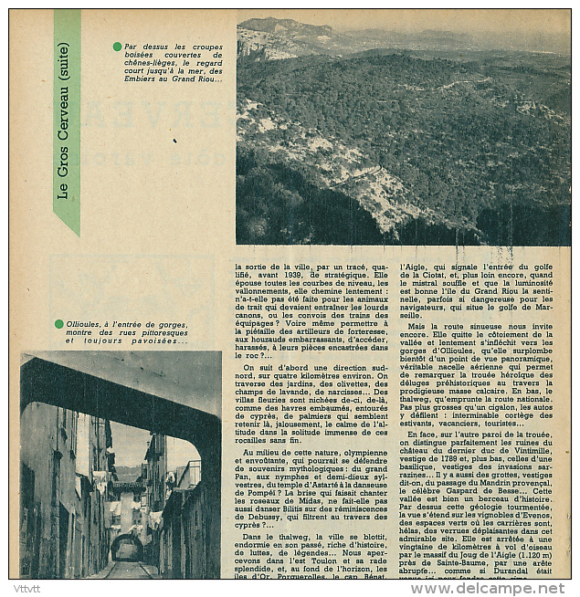 1958 : Document, SANARY (3 Pages Illustrées) Le Gros Cerveau, Les Embiers, Grand Riou, Ollioules, Lavande, Narcisses... - Non Classés