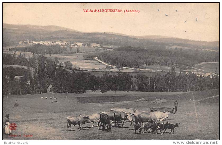 Alboussière    07      Vue Générale   Vaches Et Chèvres - Other & Unclassified