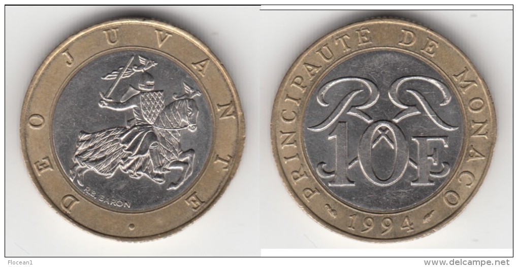 **** MONACO - 10 FRANCS 1994 - SCEAU DES GRIMALDI - RAINIER III  **** EN ACHAT IMMEDIAT !!! - 1960-2001 Nouveaux Francs