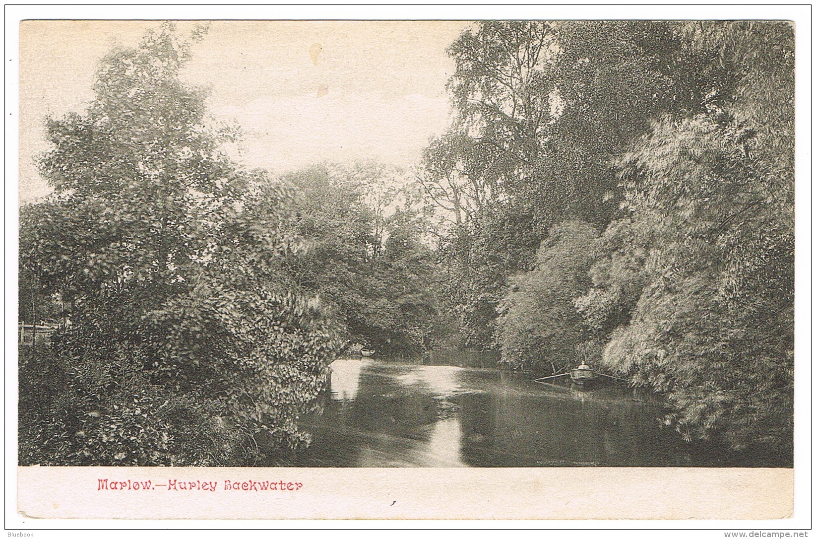 RB 1117 - 1906 Postcard - Hurley Backwater - Marlow Buckinghamshire - Good Marlow Postmark - Buckinghamshire