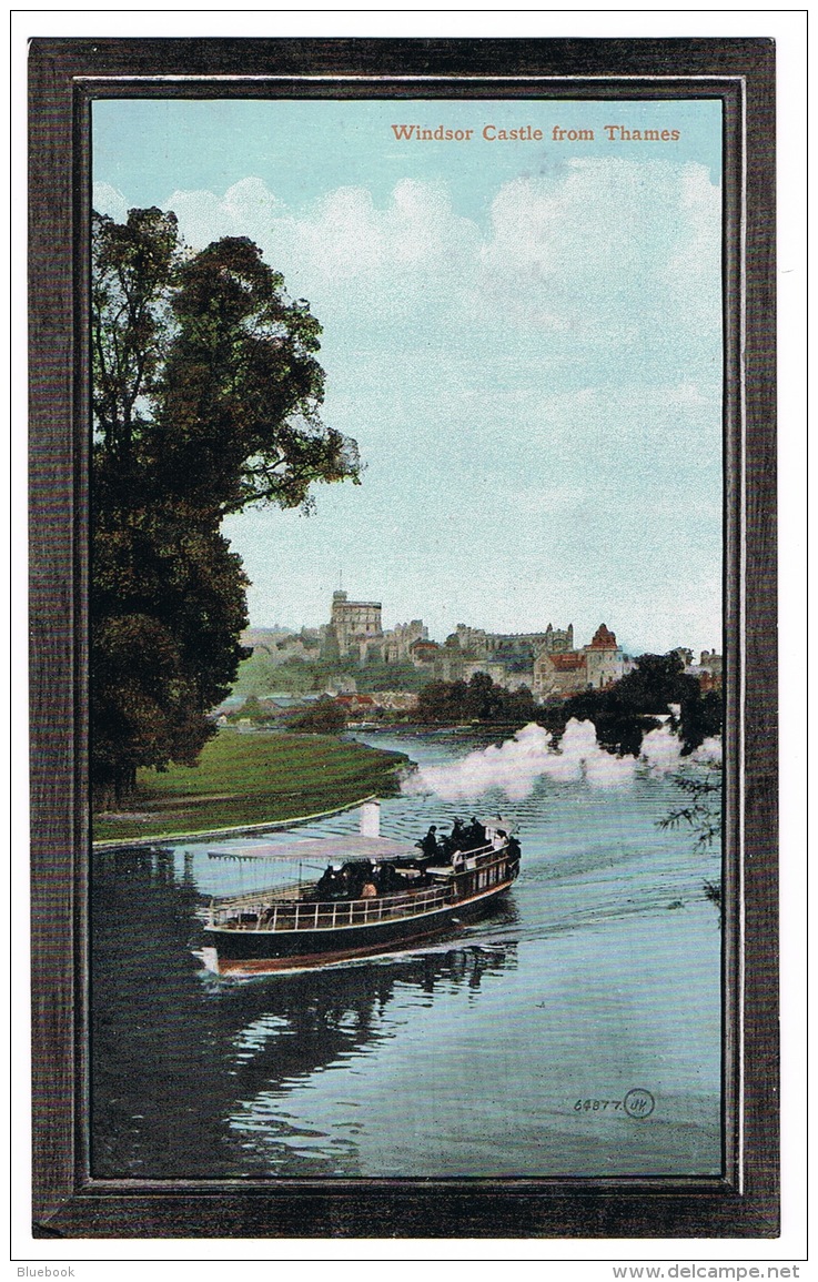 RB 1117 - Nice 1910 Postcard - Windsor Castle &amp; Steam Boat On River Thames Berkshire - Windsor