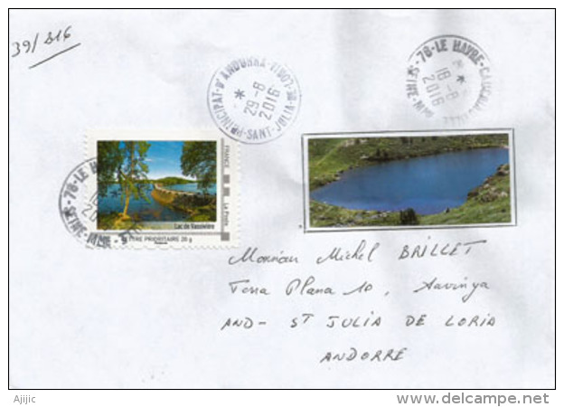 Lac De Vassivere,Limousin, Timbre Collector, Sur Lettre Adressée ANDORRA,  Avec Timbre à Date Arrivée - Collectors