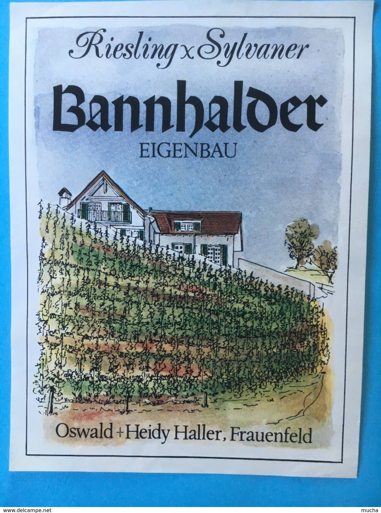 1605 - Suisse Riesling Sylvaner Bannhalder Eigenbau Haller Frauenfeld 2 étiquettes - Autres & Non Classés