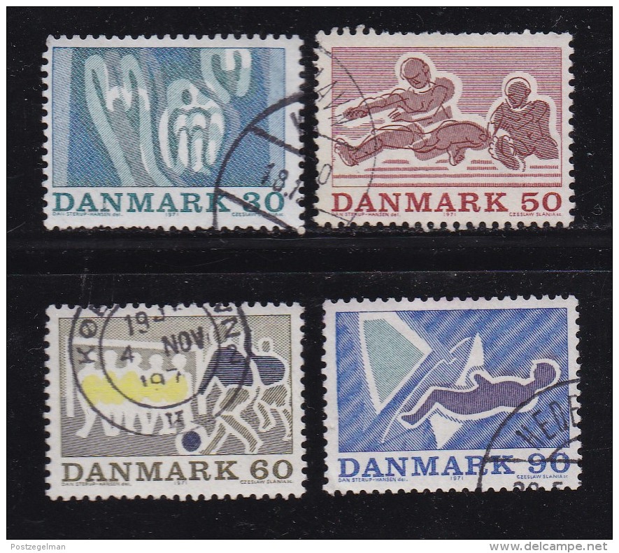 DENMARK, 1971, Used Stamp(s), Sports, MI 514-517, #10106, Complete - Used Stamps